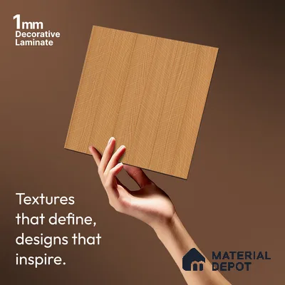 Wooden Look LM 21129 F Honey Wood Zig Wave Texture Finish 8 ft x 4 ft Decorative Laminate - 1 mm | Suitable for TV Unit, Wardrobe, Kitchen Cabinets