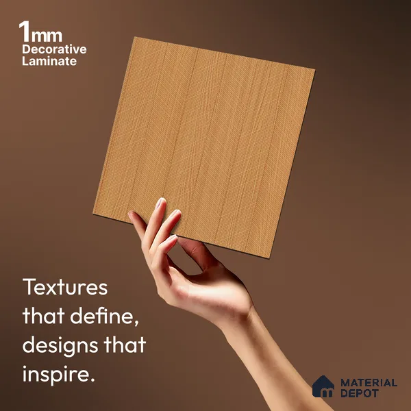 Wooden Look LM 21129 F Honey Wood Zig Wave Texture Finish 8 ft x 4 ft Decorative Laminate - 1 mm | Suitable for TV Unit, Wardrobe, Kitchen Cabinets