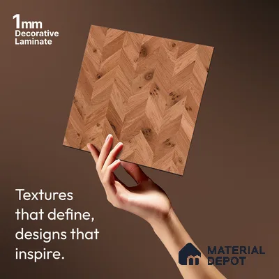 Wooden Look LM 21130 Wanut Weave Regal Walnut Texture Finish 8 ft x 4 ft Decorative Laminate - 1 mm | Suitable for TV Unit, Wardrobe, Kitchen Cabinets