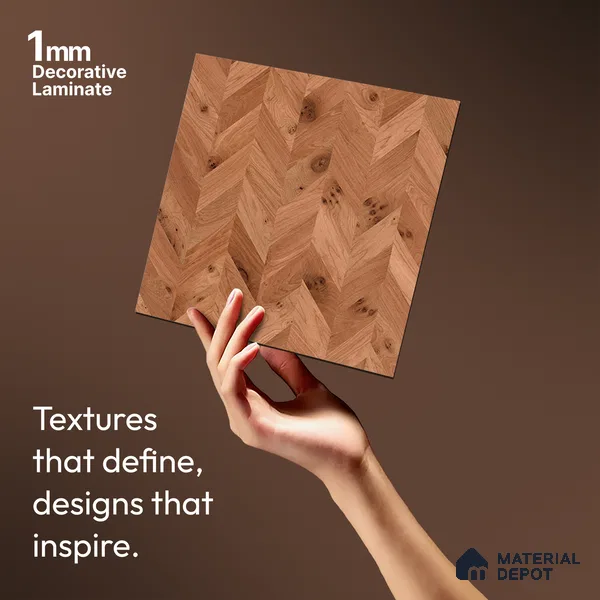 Wooden Look LM 21130 Wanut Weave Regal Walnut Texture Finish 8 ft x 4 ft Decorative Laminate - 1 mm | Suitable for TV Unit, Wardrobe, Kitchen Cabinets