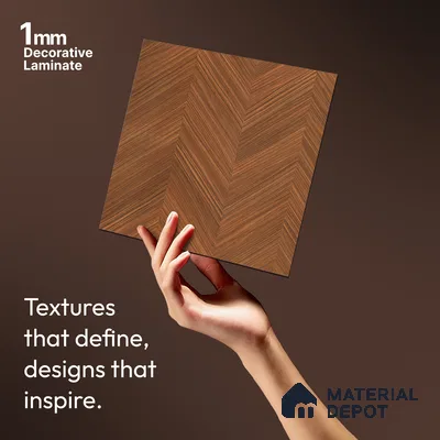Wooden Look LM 21131 Royal Teakline Regal Walnut Texture Finish 8 ft x 4 ft Decorative Laminate - 1 mm | Suitable for TV Unit, Wardrobe, Kitchen Cabinets