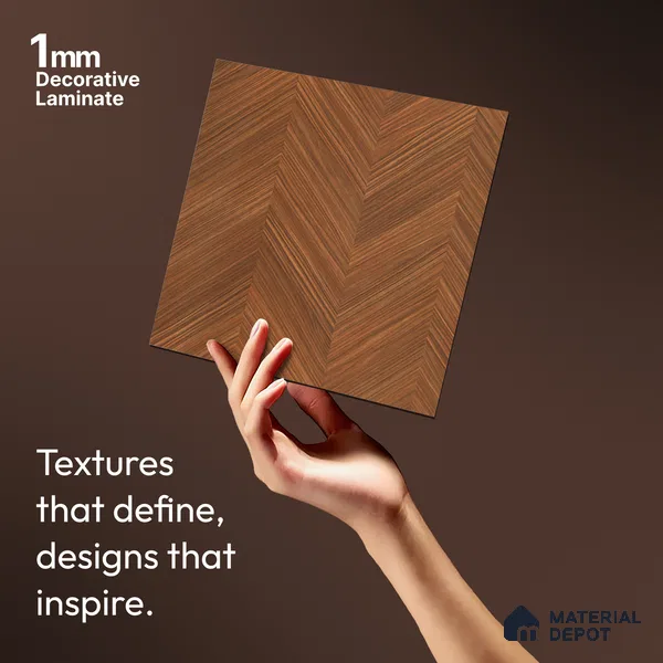 Wooden Look LM 21131 Royal Teakline Regal Walnut Texture Finish 8 ft x 4 ft Decorative Laminate - 1 mm | Suitable for TV Unit, Wardrobe, Kitchen Cabinets