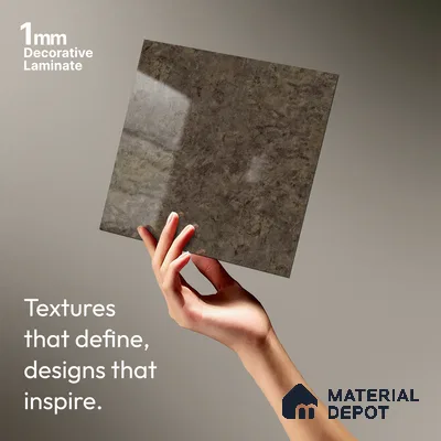 Stone Look LM 18764 Caramel Calacatta 8 ft x 4 ft Texture Finish Decorative Laminate - 1 mm | Suitable for TV Unit, Wardrobe, Kitchen Cabinets