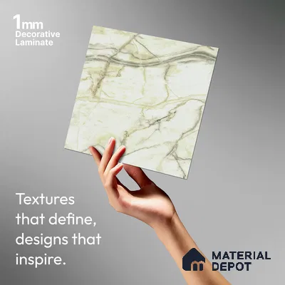 Marble Look LM 18769 Yellow Marble Texture 8 ft x 4 ft Texture Finish Decorative Laminate - 1 mm | Suitable for TV Unit, Wardrobe, Kitchen Cabinets