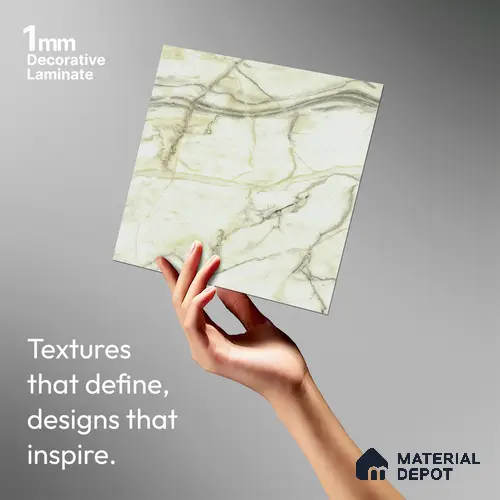 Marble Look LM 18769 Yellow Marble Texture 8 ft x 4 ft Texture Finish Decorative Laminate - 1 mm | Suitable for TV Unit, Wardrobe, Kitchen Cabinets
