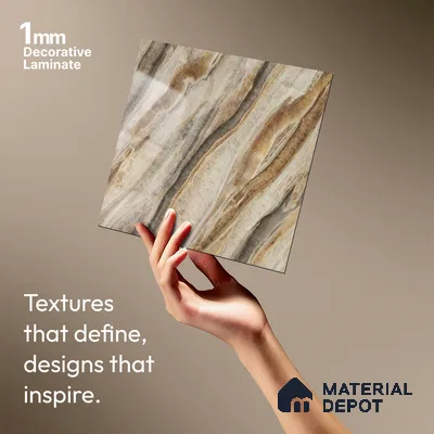 Marble Look LM 18770 Iiiusion Bronze Marble 8 ft x 4 ft Texture Finish Decorative Laminate - 1 mm | Suitable for TV Unit, Wardrobe, Kitchen Cabinets