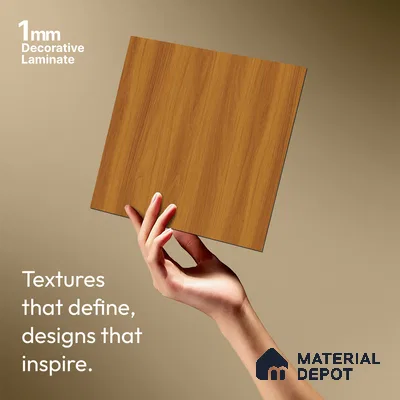 Wooden Look LM 18773 Toasted Hazelnut 8 ft x 4 ft Texture Finish Decorative Laminate - 1 mm | Suitable for TV Unit, Wardrobe, Kitchen Cabinets