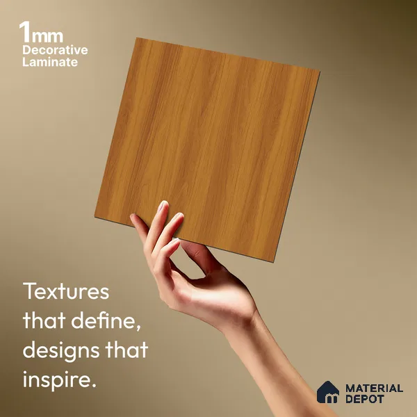 Wooden Look LM 18773 Toasted Hazelnut 8 ft x 4 ft Texture Finish Decorative Laminate - 1 mm | Suitable for TV Unit, Wardrobe, Kitchen Cabinets