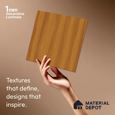 Wooden Look LM 18775 Toasted Hazelnut 8 ft x 4 ft Texture Finish Decorative Laminate - 1 mm | Suitable for TV Unit, Wardrobe, Kitchen Cabinets