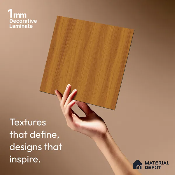Wooden Look LM 18775 Toasted Hazelnut 8 ft x 4 ft Texture Finish Decorative Laminate - 1 mm | Suitable for TV Unit, Wardrobe, Kitchen Cabinets
