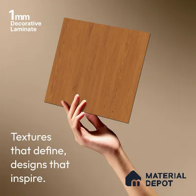 Wooden Look LM 18776 Caramelised Pine 8 ft x 4 ft Texture Finish Decorative Laminate - 1 mm | Suitable for TV Unit, Wardrobe, Kitchen Cabinets