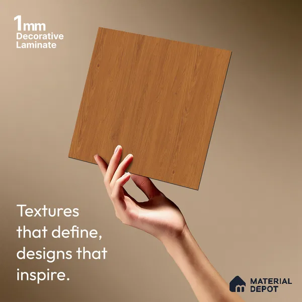 Wooden Look LM 18776 Caramelised Pine 8 ft x 4 ft Texture Finish Decorative Laminate - 1 mm | Suitable for TV Unit, Wardrobe, Kitchen Cabinets