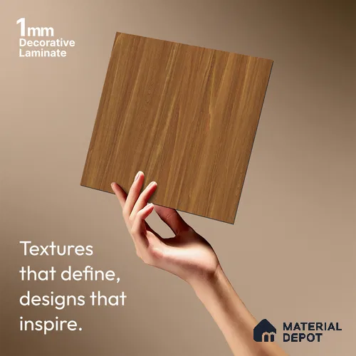Wooden Fluted Look LM 18781 Rustic Honey 8 ft x 4 ft Texture Finish Decorative Laminate - 1 mm | Suitable for TV Unit, Wardrobe, Kitchen Cabinets