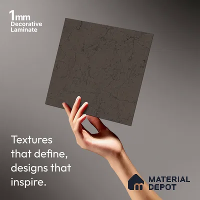 Stone Look LM 18789 Textured Calacatta 8 ft x 4 ft Texture Finish Decorative Laminate - 1 mm | Suitable for TV Unit, Wardrobe, Kitchen Cabinets