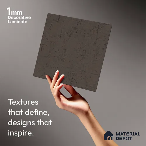 Stone Look LM 18789 Textured Calacatta 8 ft x 4 ft Texture Finish Decorative Laminate - 1 mm | Suitable for TV Unit, Wardrobe, Kitchen Cabinets