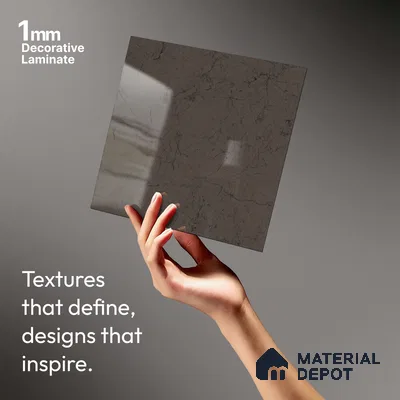 Stone Look LM 18796 Textured Calacatta 8 ft x 4 ft Texture Finish Decorative Laminate - 1 mm | Suitable for TV Unit, Wardrobe, Kitchen Cabinets