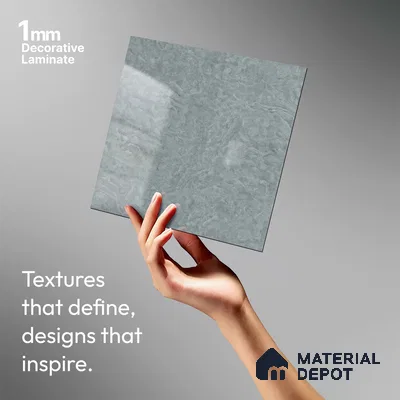 Stone Look LM 20143 Heather Grey Slate 8 ft x 4 ft Texture Finish Decorative Laminate - 1 mm | Suitable for TV Unit, Wardrobe, Kitchen Cabinets