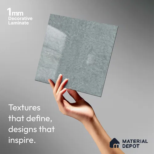 Stone Look LM 20143 Heather Grey Slate 8 ft x 4 ft Texture Finish Decorative Laminate - 1 mm | Suitable for TV Unit, Wardrobe, Kitchen Cabinets