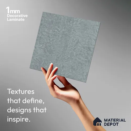 Stone Look LM 21222 Heather Grey Slate 8 ft x 4 ft Texture Finish Decorative Laminate - 1 mm | Suitable for TV Unit, Wardrobe, Kitchen Cabinets
