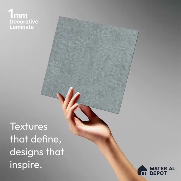 Stone Look LM 21222 Heather Grey Slate 8 ft x 4 ft Texture Finish Decorative Laminate - 1 mm | Suitable for TV Unit, Wardrobe, Kitchen Cabinets