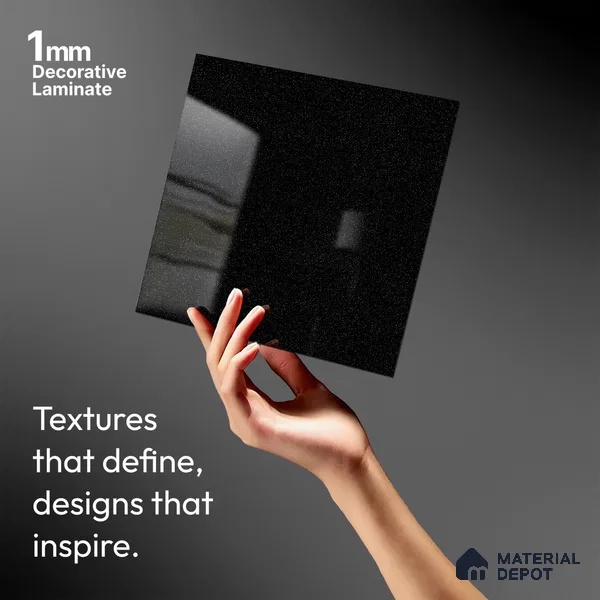 LM 21541 Black 8ft x 4ft Texture Finish Decorative Laminate - 1 mm | Suitable for TV Unit, Wardrobe, Kitchen Cabinets