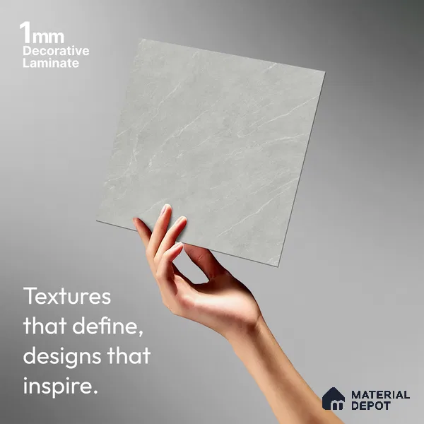 Stone Look LM 21549 Silver Venetion 8ft x 4ft Texture Finish Decorative Laminate - 1 mm | Suitable for TV Unit, Wardrobe, Kitchen Cabinets