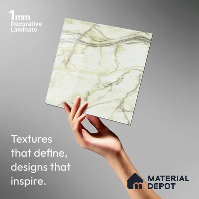 Marble Look LM 21553 Yellow Marble Texture 8ft x 4ft Texture Finish Decorative Laminate - 1 mm | Suitable for TV Unit, Wardrobe, Kitchen Cabinets