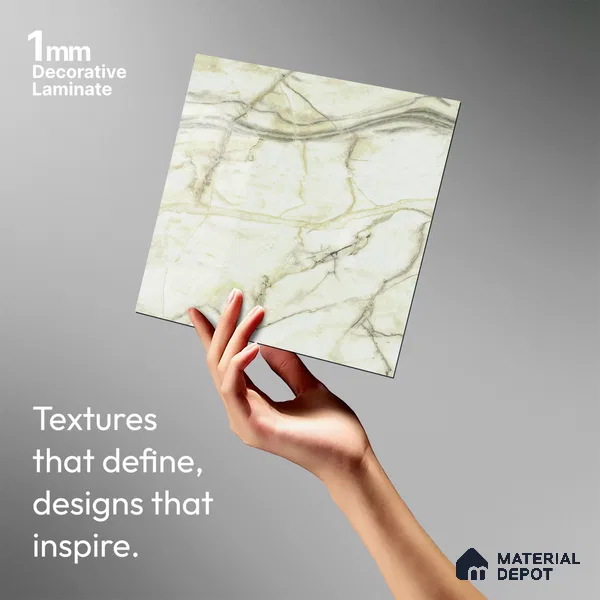 Marble Look LM 21553 Yellow Marble Texture 8ft x 4ft Texture Finish Decorative Laminate - 1 mm | Suitable for TV Unit, Wardrobe, Kitchen Cabinets