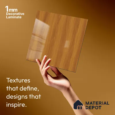 Wooden Look LM 21554 Toasted Hazelnut 8ft x 4ft Texture Finish Decorative Laminate - 1 mm | Suitable for TV Unit, Wardrobe, Kitchen Cabinets