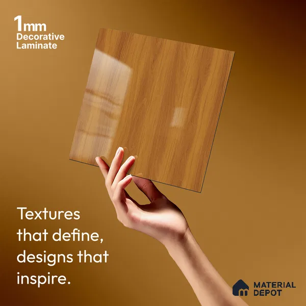 Wooden Look LM 21554 Toasted Hazelnut 8ft x 4ft Texture Finish Decorative Laminate - 1 mm | Suitable for TV Unit, Wardrobe, Kitchen Cabinets