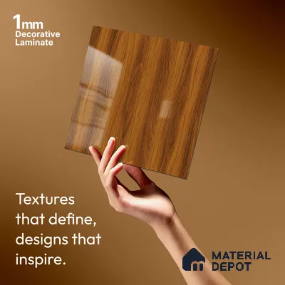 Wooden Look LM 21555 Honey Hazelnut 8ft x 4ft Texture Finish Decorative Laminate - 1 mm | Suitable for TV Unit, Wardrobe, Kitchen Cabinets