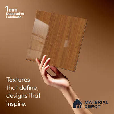 Wooden Look LM 21558 Terracotta Chery 8ft x 4ft Texture Finish Decorative Laminate - 1 mm | Suitable for TV Unit, Wardrobe, Kitchen Cabinets