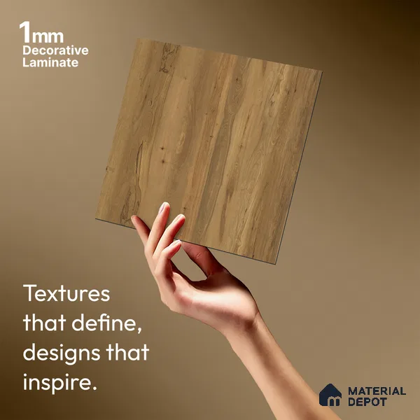 Wooden Look LM 21562 Soft Teak 8ft x 4ft Texture Finish Decorative Laminate - 1 mm | Suitable for TV Unit, Wardrobe, Kitchen Cabinets