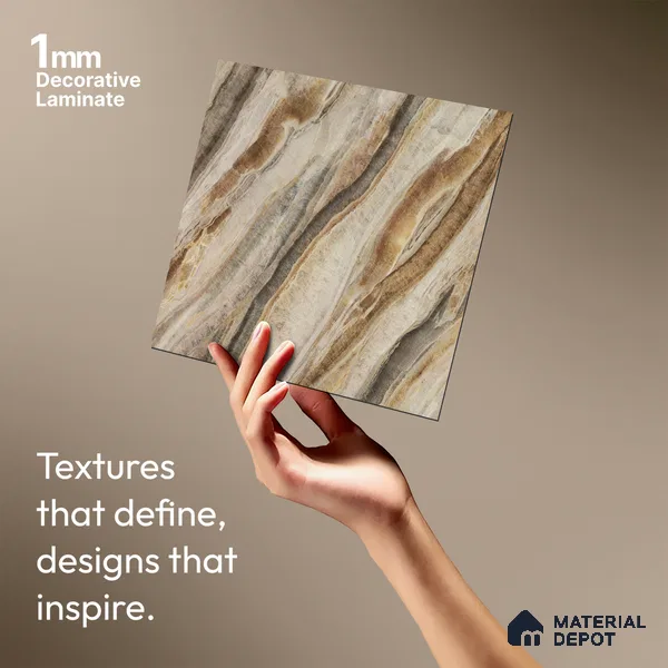 Marble Look LM 21568 Iiiusion Bronze Marble 8ft x 4ft Texture Finish Decorative Laminate - 1 mm | Suitable for TV Unit, Wardrobe, Kitchen Cabinets