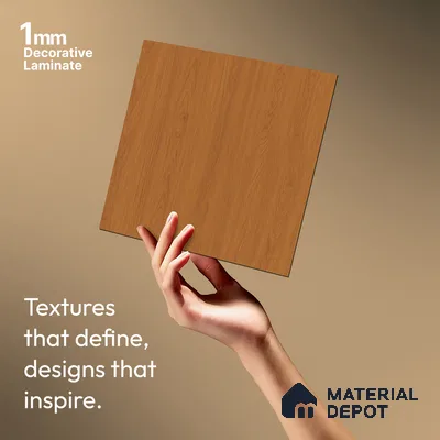Wooden Look LM 21569 Saffron Oak 8ft x 4ft Texture Finish Decorative Laminate - 1 mm | Suitable for TV Unit, Wardrobe, Kitchen Cabinets