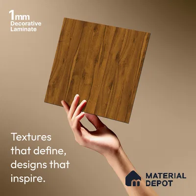 Wooden Look LM 21570 Tangerine Maple 8ft x 4ft Texture Finish Decorative Laminate - 1 mm | Suitable for TV Unit, Wardrobe, Kitchen Cabinets
