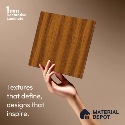 Wooden Fluted Look LM 21571 Honey Hazelnut 8ft x 4ft Texture Finish Decorative Laminate - 1 mm | Suitable for TV Unit, Wardrobe, Kitchen Cabinets