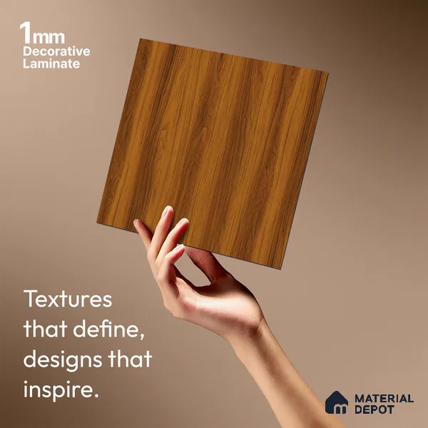 Wooden Fluted Look LM 21571 Honey Hazelnut 8ft x 4ft Texture Finish Decorative Laminate - 1 mm | Suitable for TV Unit, Wardrobe, Kitchen Cabinets