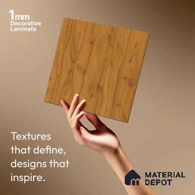 Wooden Fluted Look LM 21572 Clementine Teak 8ft x 4ft Texture Finish Decorative Laminate - 1 mm | Suitable for TV Unit, Wardrobe, Kitchen Cabinets