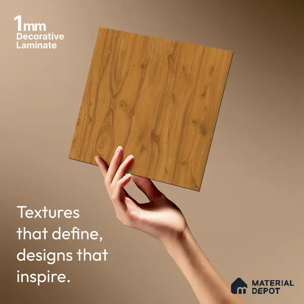 Wooden Fluted Look LM 21572 Clementine Teak 8ft x 4ft Texture Finish Decorative Laminate - 1 mm | Suitable for TV Unit, Wardrobe, Kitchen Cabinets