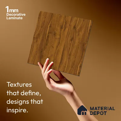 Wooden Look LM 21573 Tangerine Maple 8ft x 4ft Texture Finish Decorative Laminate - 1 mm | Suitable for TV Unit, Wardrobe, Kitchen Cabinets