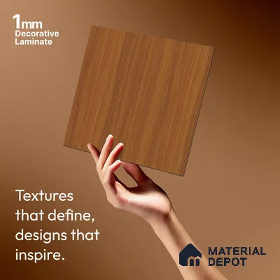 Wooden Look LM 21577 Terracotta Chery 8ft x 4ft Texture Finish Decorative Laminate - 1 mm | Suitable for TV Unit, Wardrobe, Kitchen Cabinets