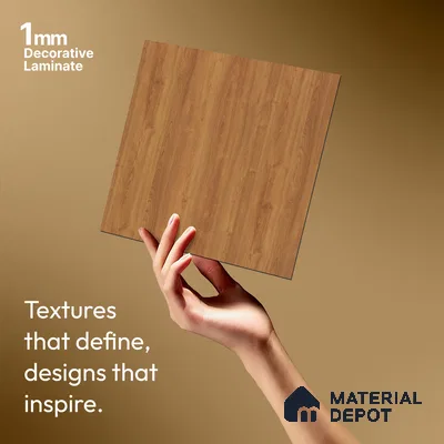 Wooden Look LM 21581 Glowing Oak 8ft x 4ft Texture Finish Decorative Laminate - 1 mm | Suitable for TV Unit, Wardrobe, Kitchen Cabinets