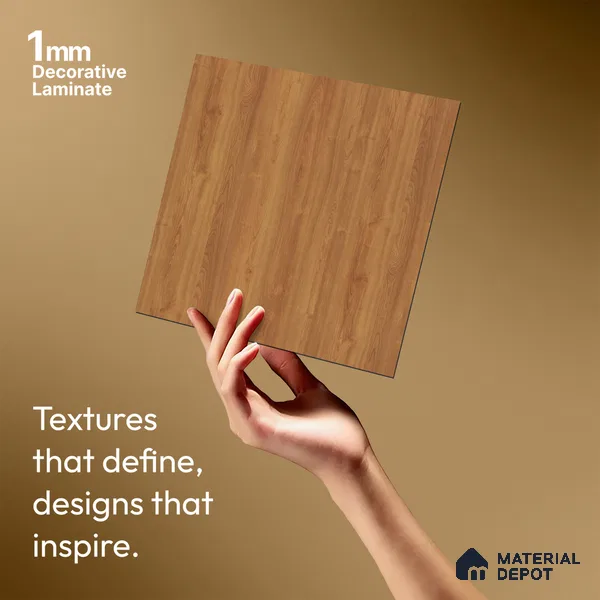 Wooden Look LM 21581 Glowing Oak 8ft x 4ft Texture Finish Decorative Laminate - 1 mm | Suitable for TV Unit, Wardrobe, Kitchen Cabinets