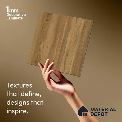 Wooden Look LM 21584 Soft Teak 8ft x 4ft Texture Finish Decorative Laminate - 1 mm | Suitable for TV Unit, Wardrobe, Kitchen Cabinets