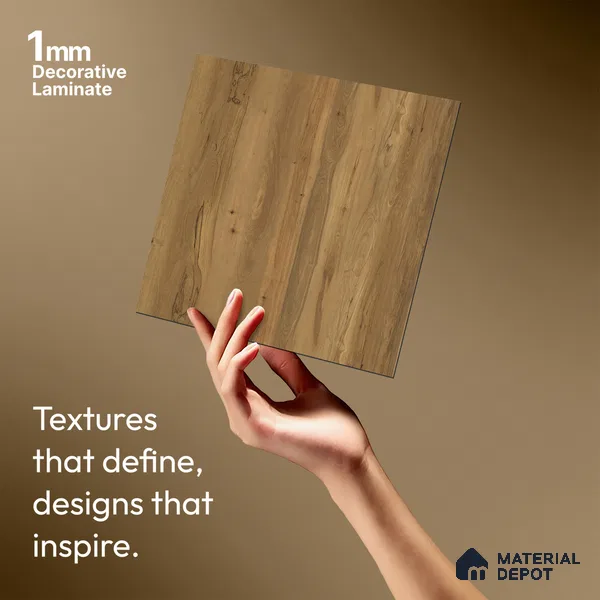 Wooden Look LM 21584 Soft Teak 8ft x 4ft Texture Finish Decorative Laminate - 1 mm | Suitable for TV Unit, Wardrobe, Kitchen Cabinets