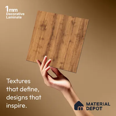 Wooden Look LM 21589 Natural Teak 8ft x 4ft Texture Finish Decorative Laminate - 1 mm | Suitable for TV Unit, Wardrobe, Kitchen Cabinets