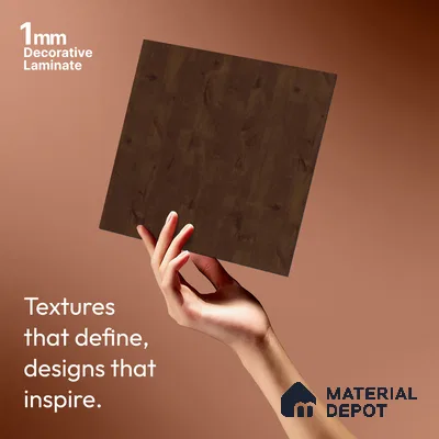 Wooden Look LM 21591 Deep Mahogany 8ft x 4ft Texture Finish Decorative Laminate - 1 mm | Suitable for TV Unit, Wardrobe, Kitchen Cabinets