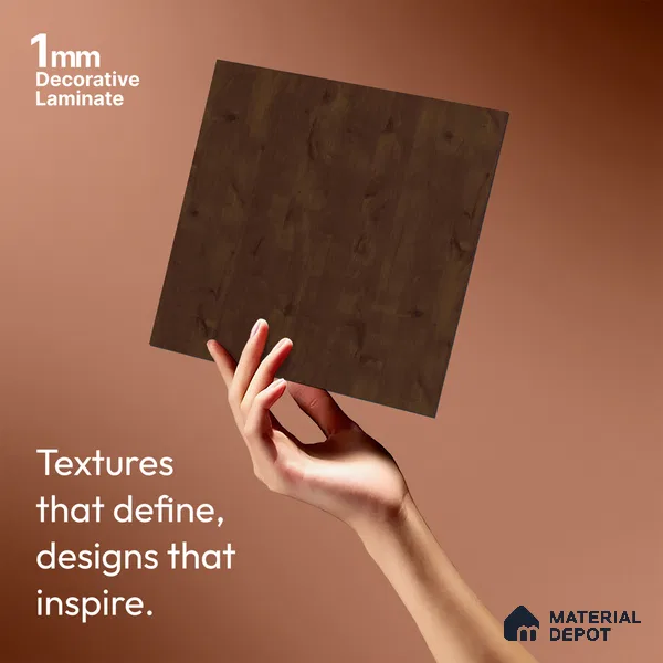 Wooden Look LM 21591 Deep Mahogany 8ft x 4ft Texture Finish Decorative Laminate - 1 mm | Suitable for TV Unit, Wardrobe, Kitchen Cabinets