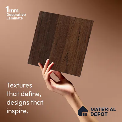 Wooden Look LM 21598 Lorel Brown 8ft x 4ft Matte Finish Decorative Laminate - 1 mm | Suitable for TV Unit, Wardrobe, Kitchen Cabinets